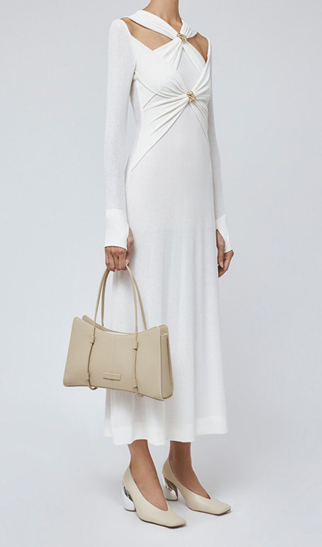 Braydon Chic Cutout Knit Long Sleeve Midi Dress