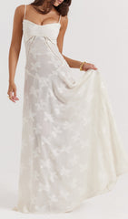 Billie Cream Butterfly Lace-Up Maxi Dress