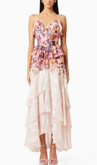 Erling Vibrant Floral Ruffle Maxi Dress