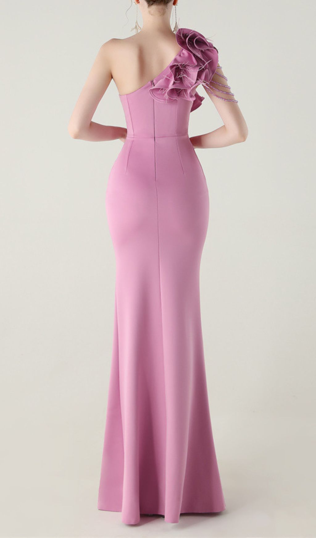 Stunning One-Shoulder Ruffle Maxi Dress