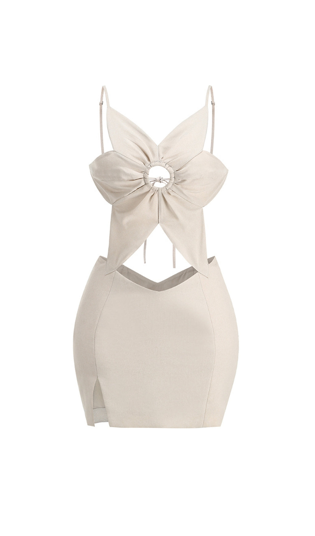 Barth Flirty Flower Cutout Mini Dress