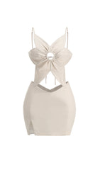 Barth Flirty Flower Cutout Mini Dress
