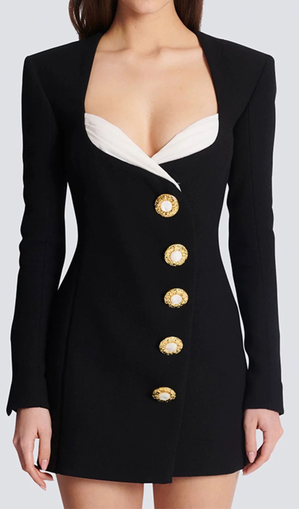 Ghazi Black Luxe Tailored Mini Dress
