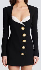 Ghazi Black Luxe Tailored Mini Dress