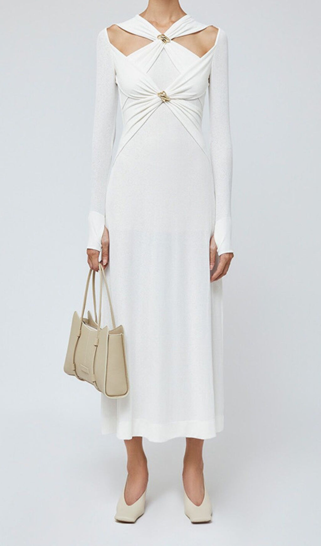 Braydon Chic Cutout Knit Long Sleeve Midi Dress