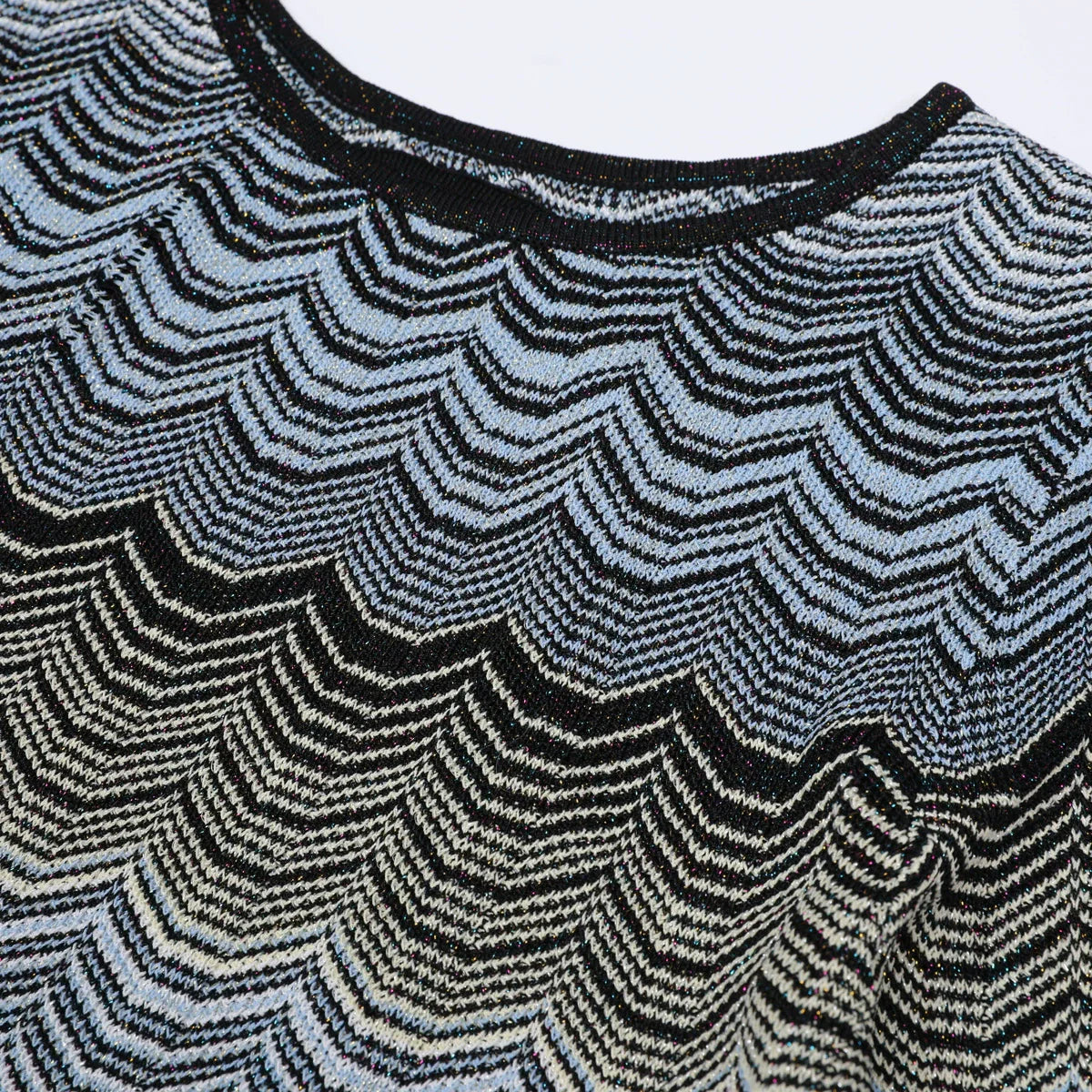 Judith Cutout Shimmer Zigzag Knit Maxi Dress
