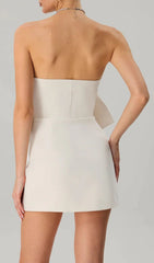 Krystallon Chic Strapless Bow Mini Dress