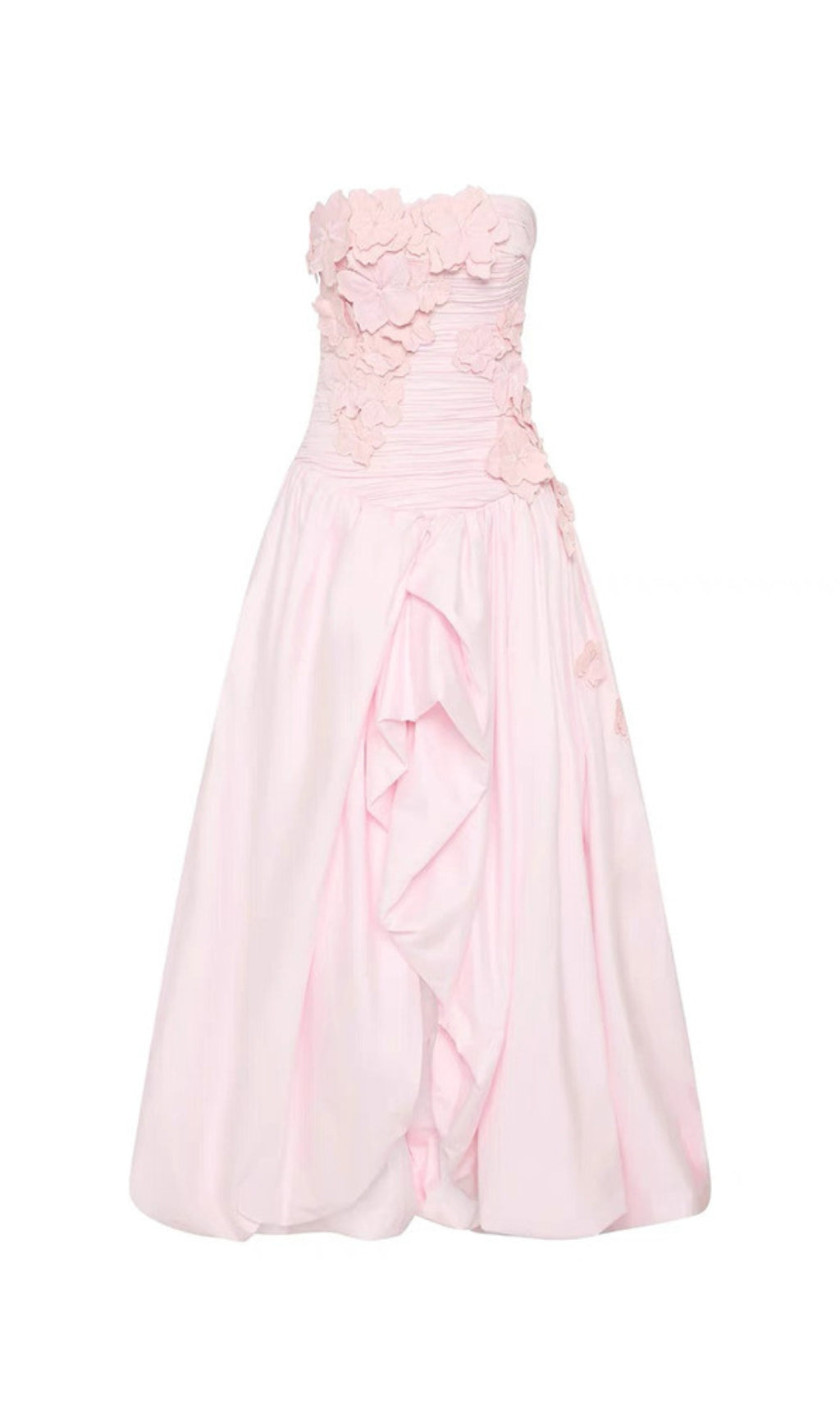 Emiko Strapless 3D Floral Maxi Dress