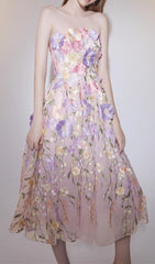 Danyale Dreamy Floral Embroidered Strapless Maxi Dress