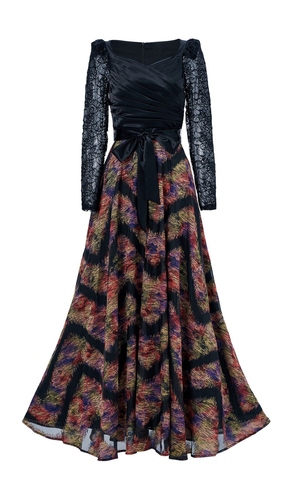 Ffan Elegant Lace Sleeve Maxi Dress