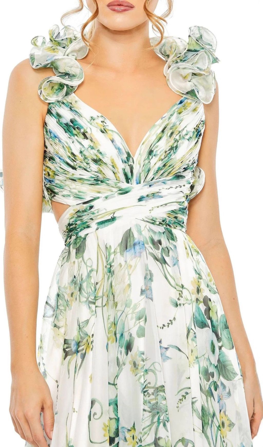 Helene Dreamy Floral Ruffle Maxi Dress