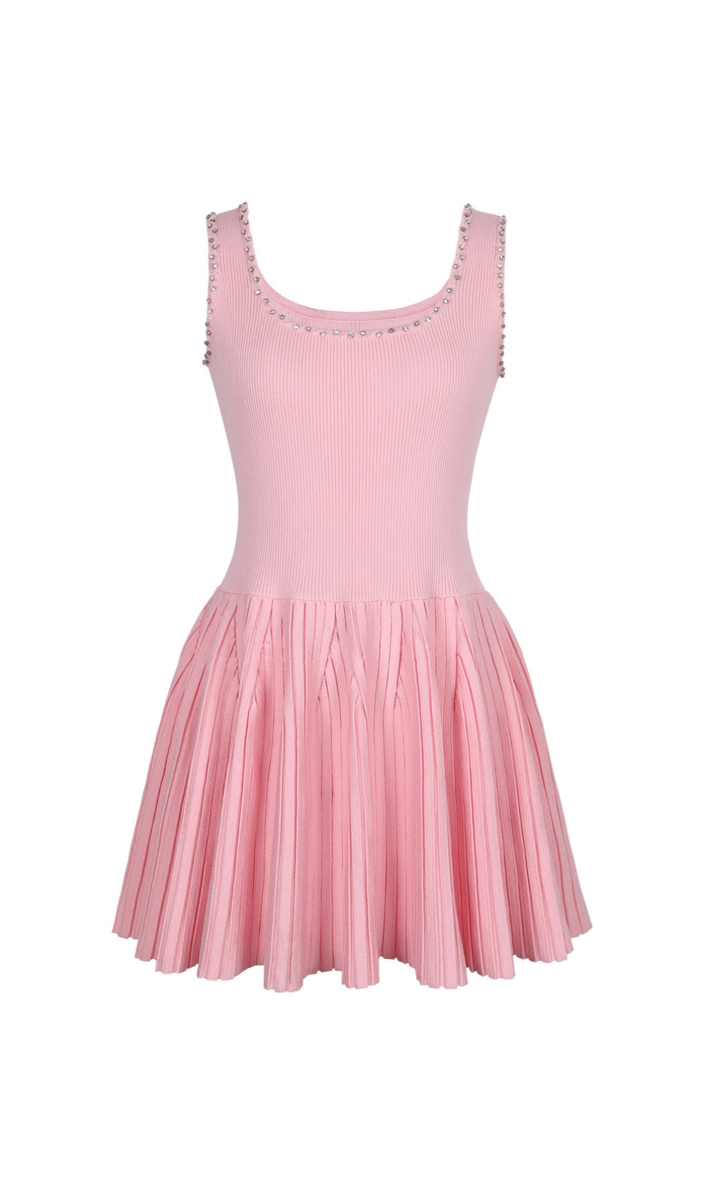 Greydon Diamante Ribbed Knit Mini Dress