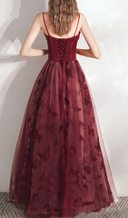 Harriet Red Butterfly Corset Maxi Gown