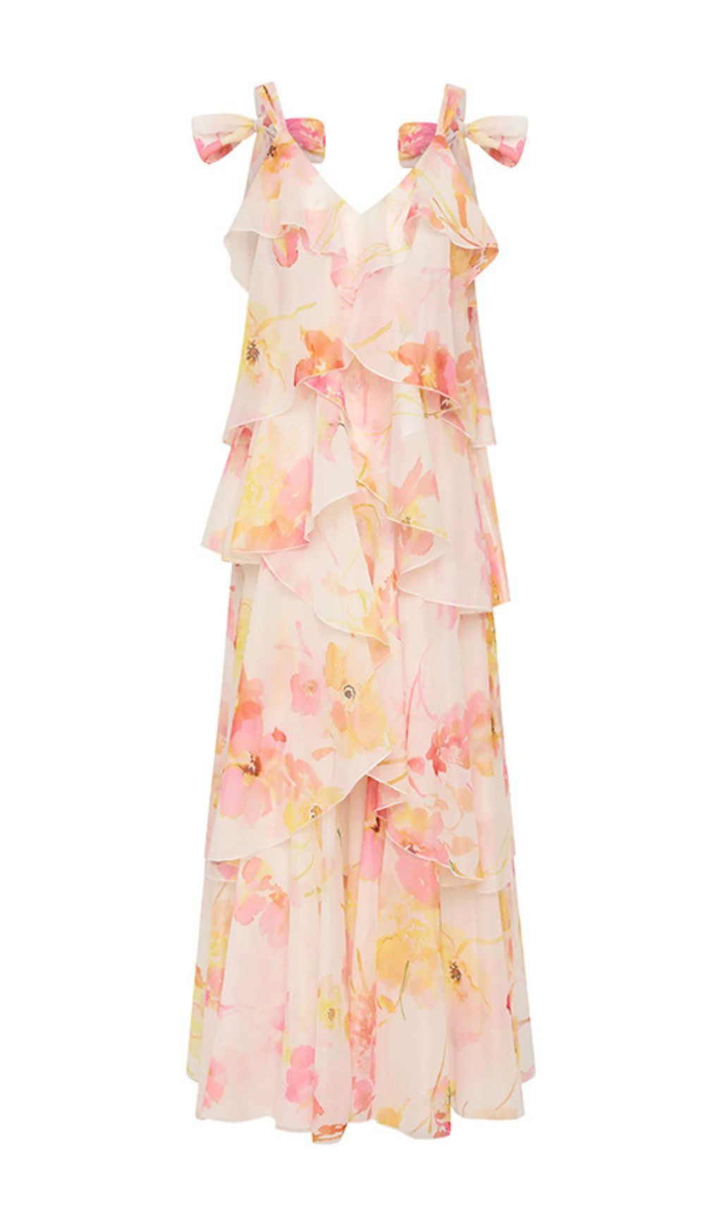 Harue Dreamy Floral Ruffle Maxi Dress