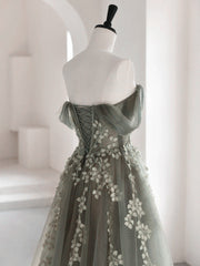 Light Green Tulle Sweetheart A-line Long Party Dress