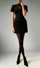 Jaguar Chic Tailored Button-Front Mini Dress for Women