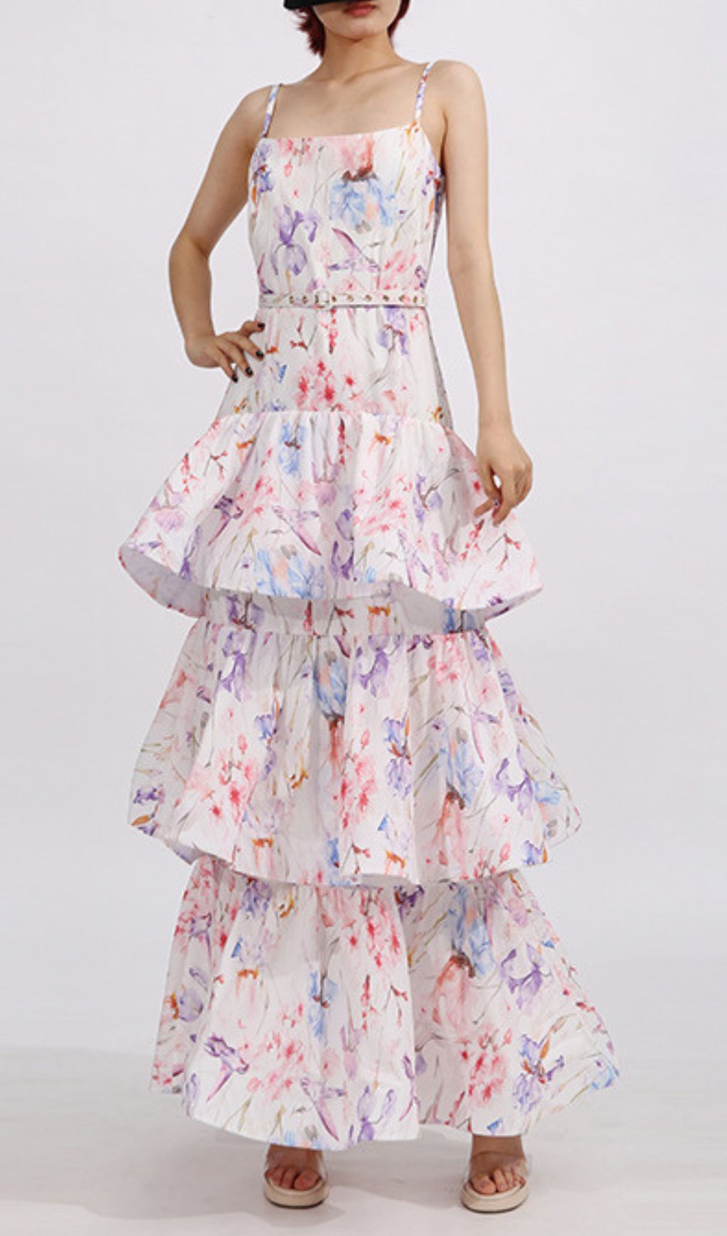 Elsinore Women's Strappy Tiered Floral Maxi Dress