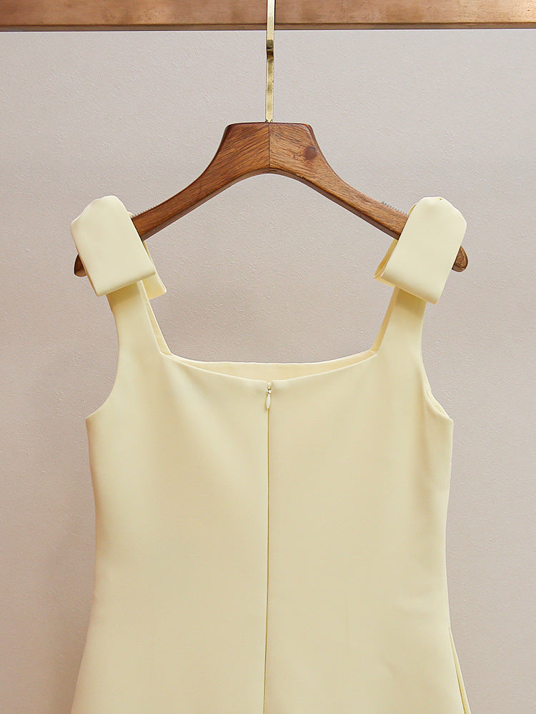 Havily Chic Yellow 3D Rosette Mini Dress