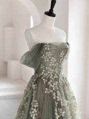 Light Green Tulle Sweetheart A-line Long Party Dress