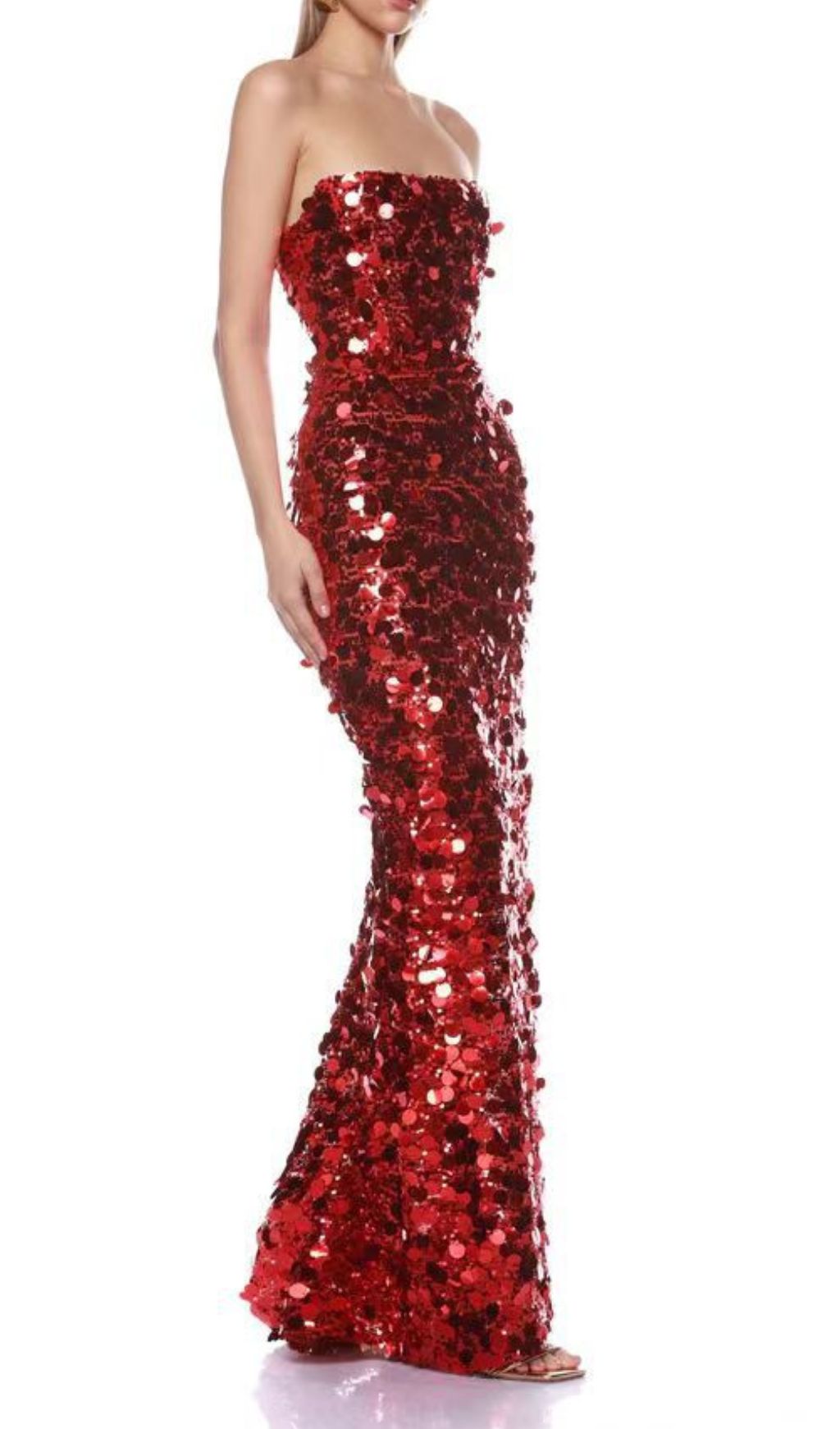 Jaya Red Strapless Sequin Maxi Dress