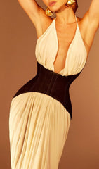 Emelda Halter Corset Maxi Dress
