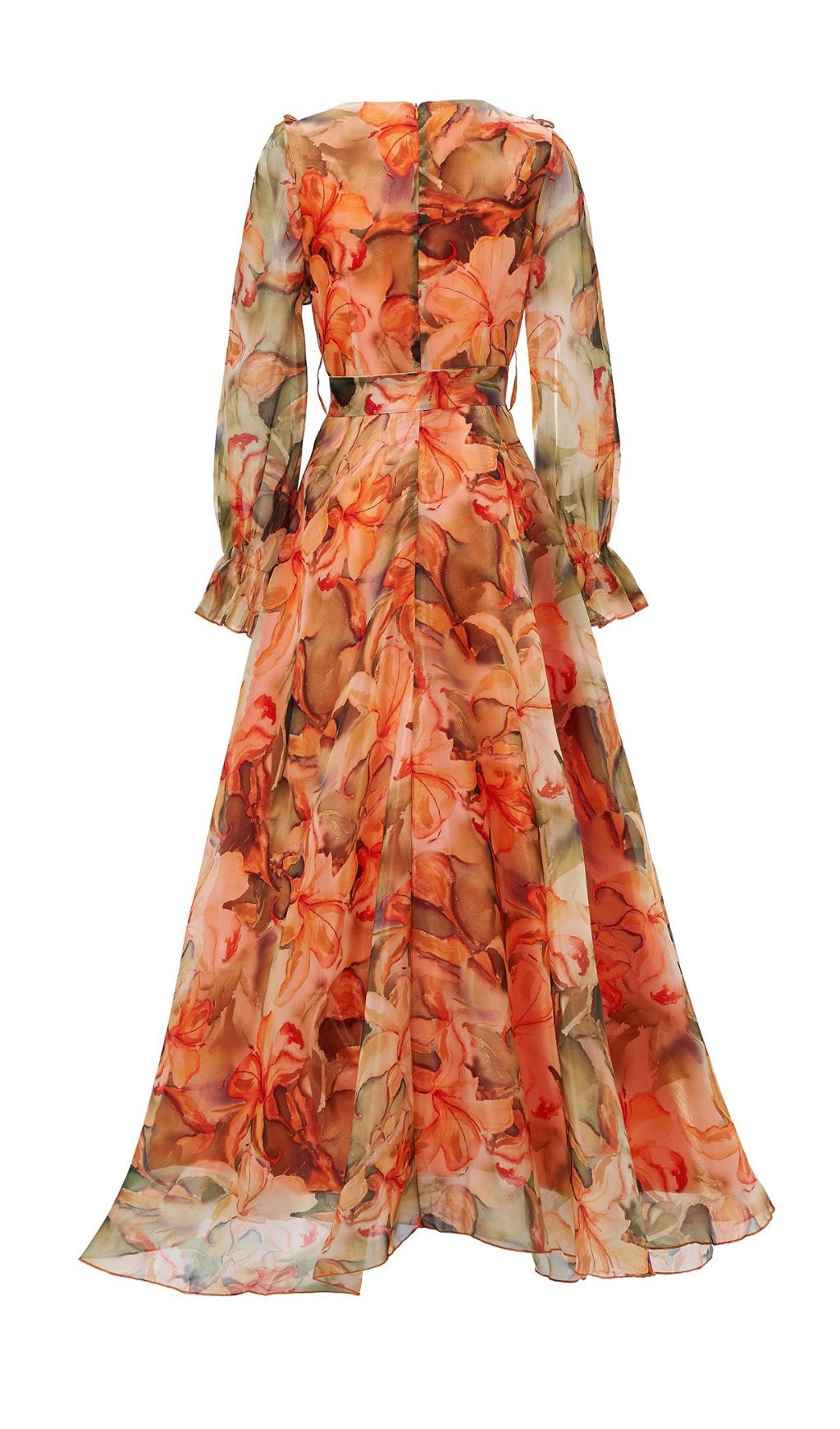 Fenicia Orange Floral Maxi Dress