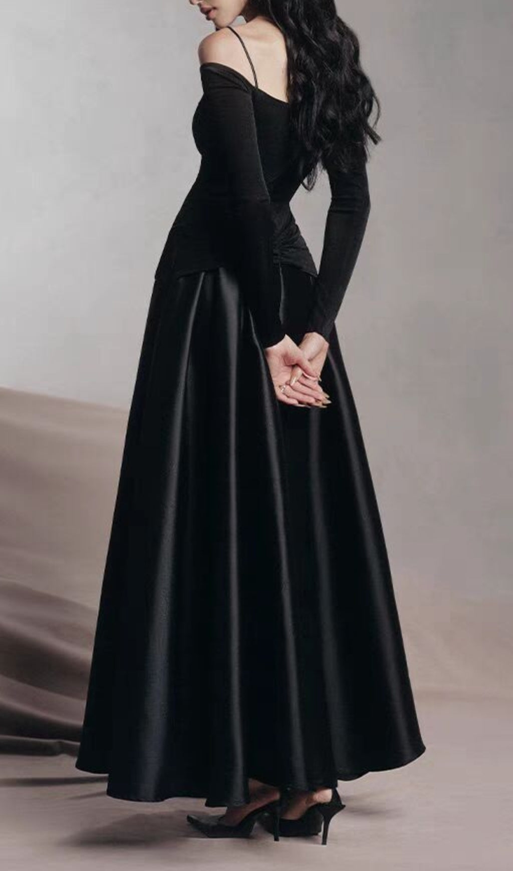Cailin Gold-Embellished Off-Shoulder Ruched Maxi Dress