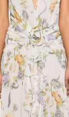 Chic Florine Floral Halter Ruffle Maxi Dress