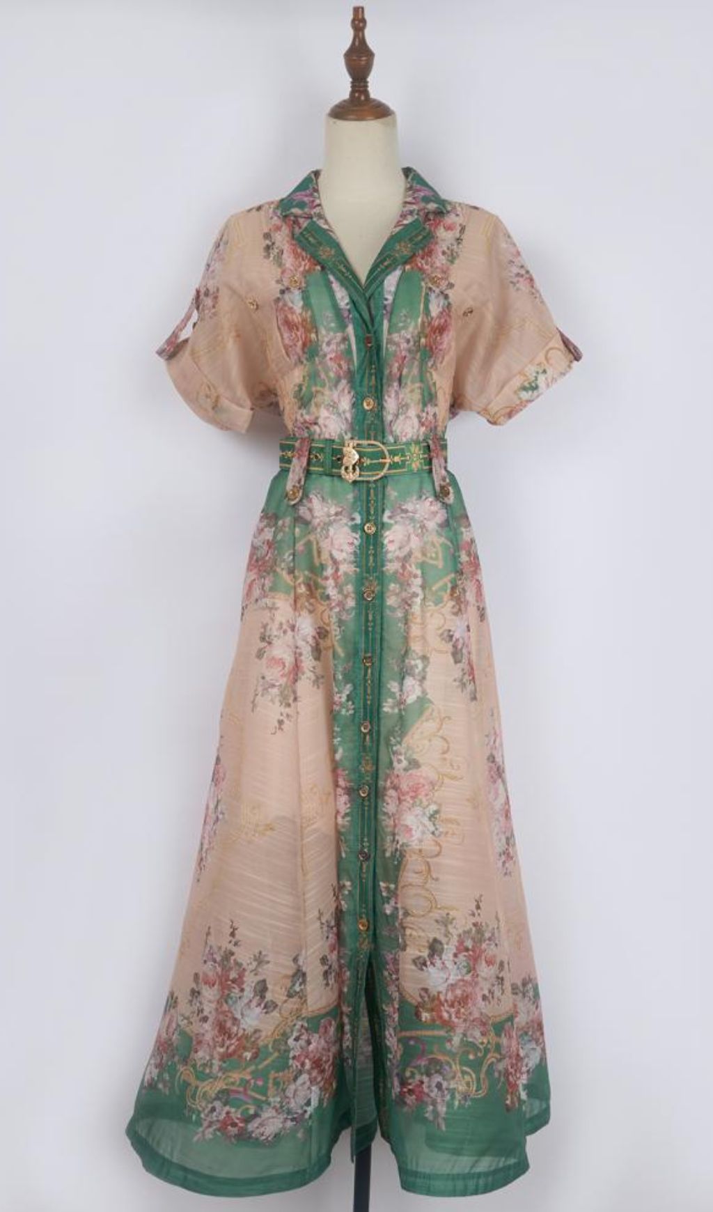 Gloria Enchanting Floral Belted Maxi Dress