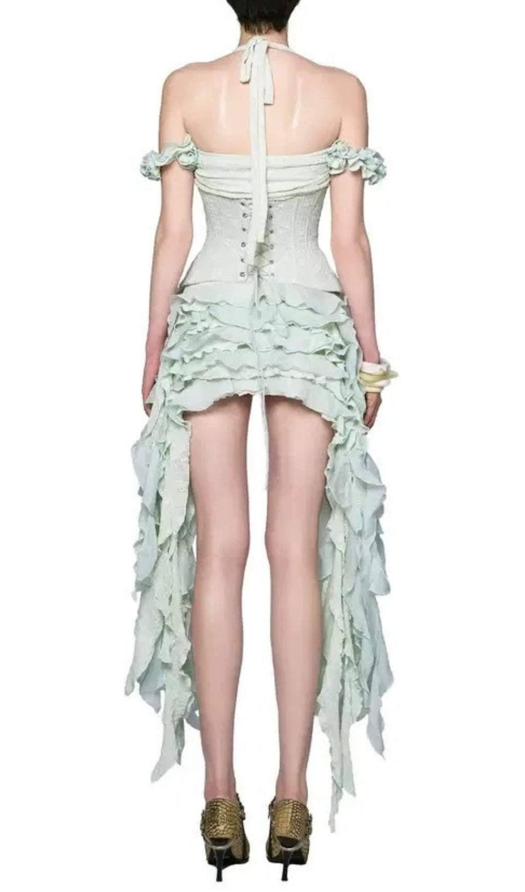 Dalilah Ethereal Corset Ruffle Mini Dress