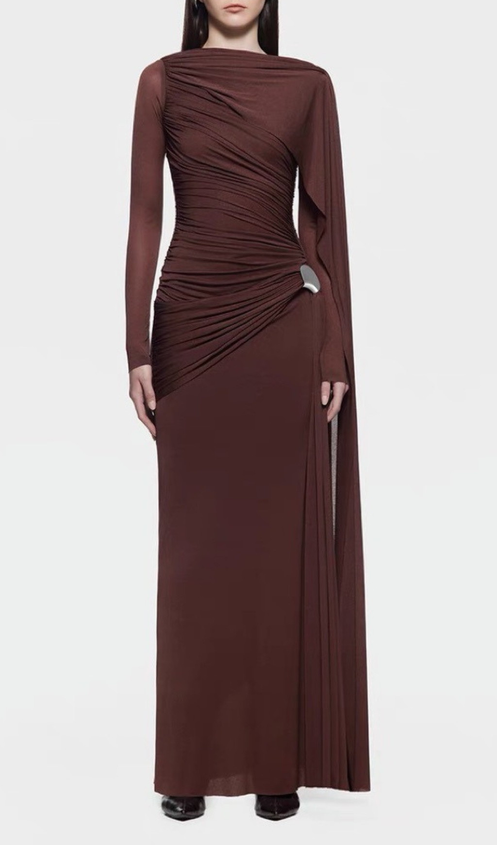 Hanayo Draped Ruched Maxi Gown