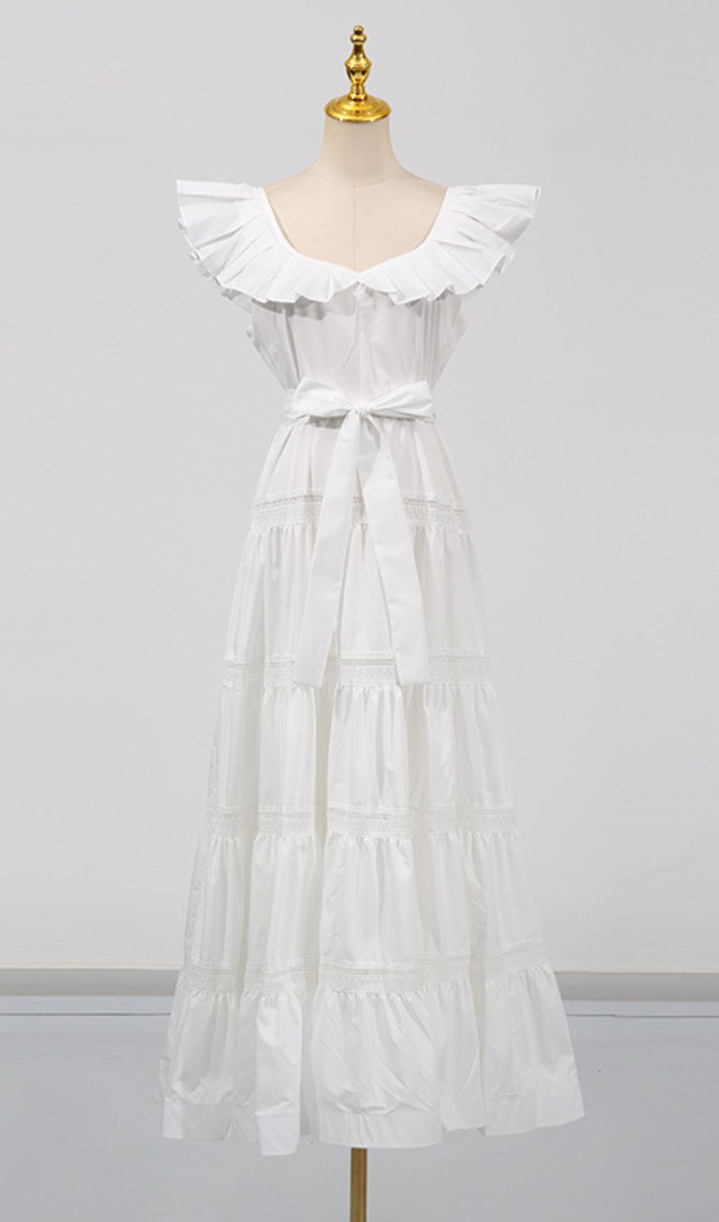 Farida Ruffled Sleeveless Tiered Midi Dress