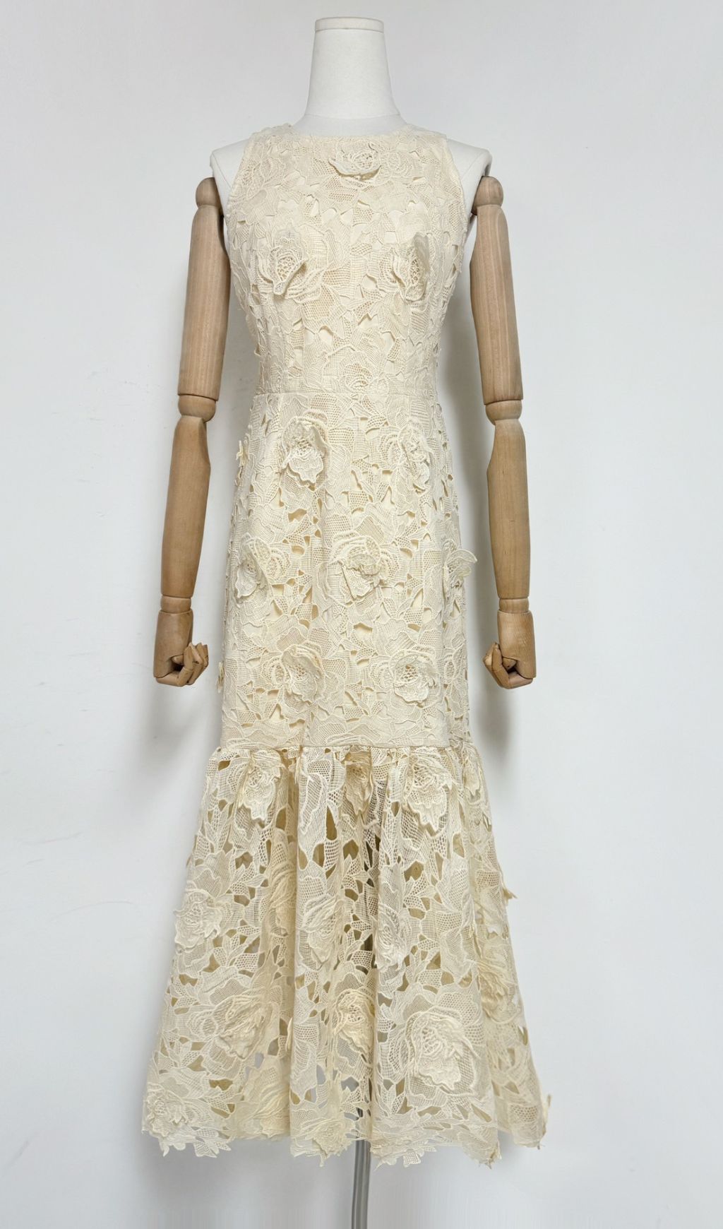 Geraldo Navy Blue 3D Floral Appliqu Maxi Dress