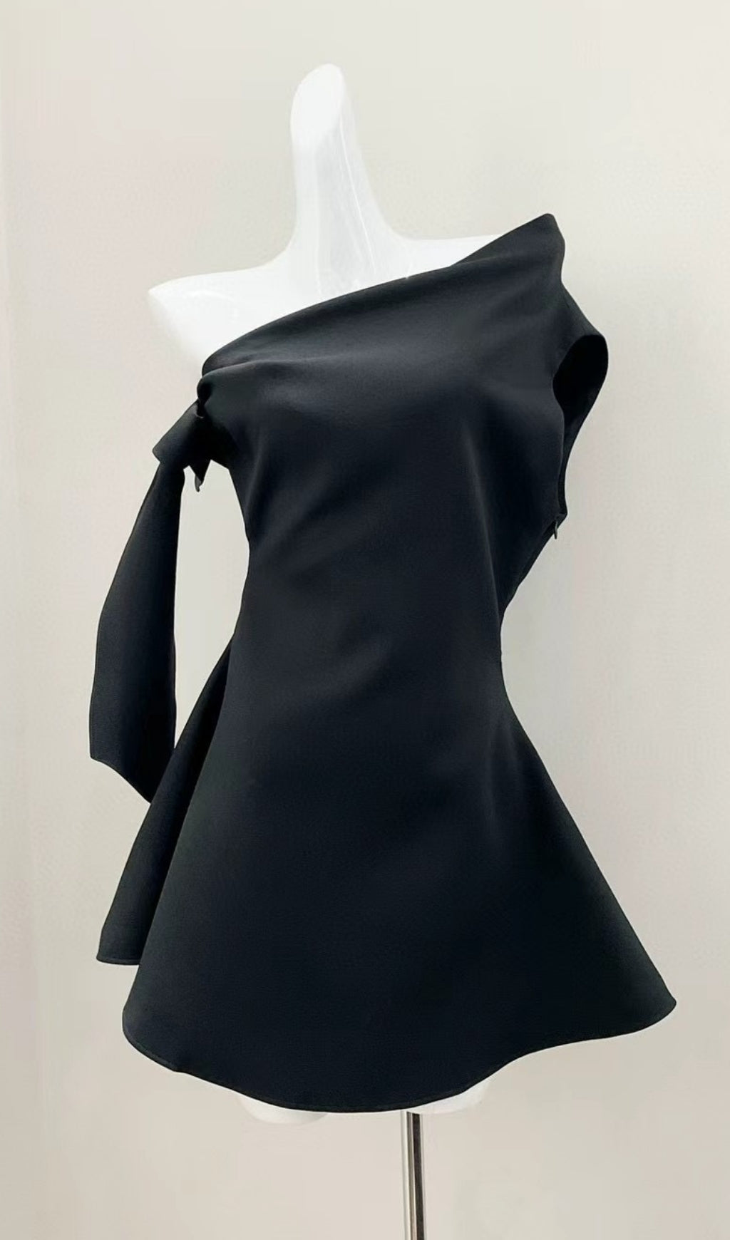 Ercilia Flirty Knot One-Shoulder Mini Dress