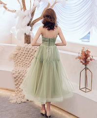 Hermosos vestidos de fiesta largos hasta la rodilla de tul verde menta 
