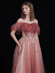 Lovely Pink Floor Length Gradient Shiny Tulle Formal Dress