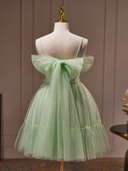 Light Green Tulle Short Party Dress Graduation Dress