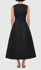 Gigi Rose Bloom Embroidered Sleeveless Midi Dress