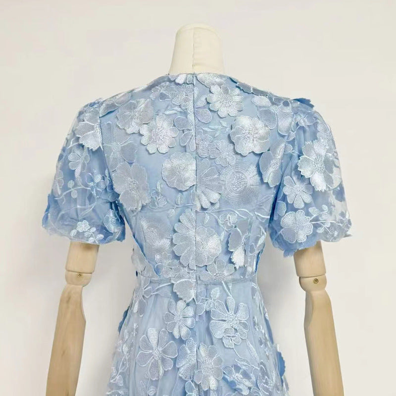 Chayan Chic Floral Embroidery Mini Dress