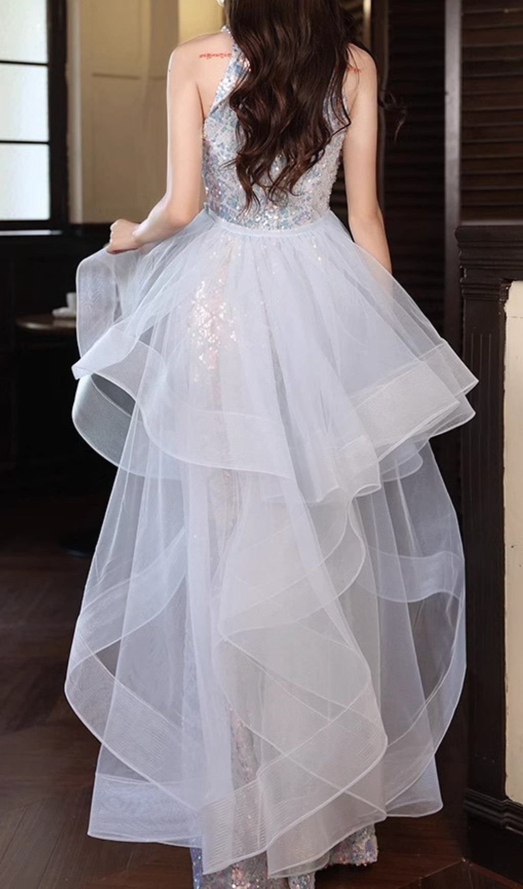 Cosette Dazzling Halter Sequin Maxi Dress