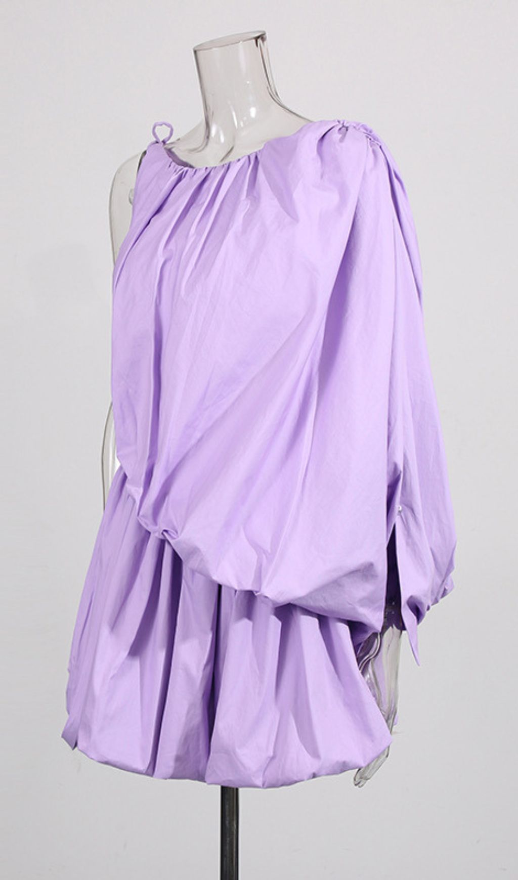 Hea Lilac Asymmetrical Bubble Mini Dress