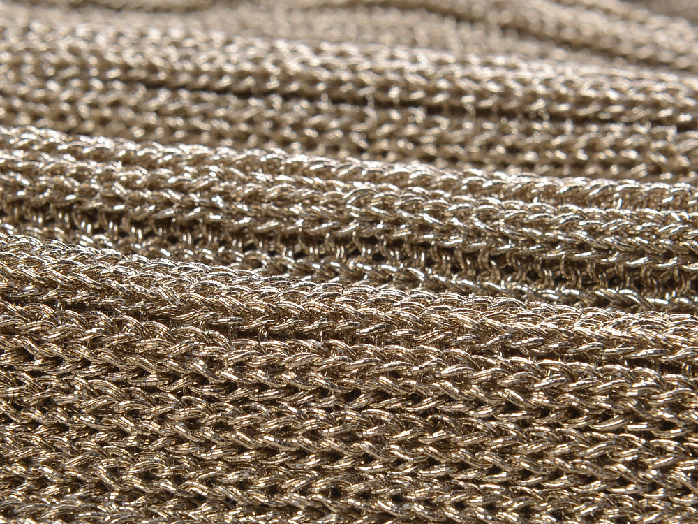 Shimmering Metallic Knit Mini Dress