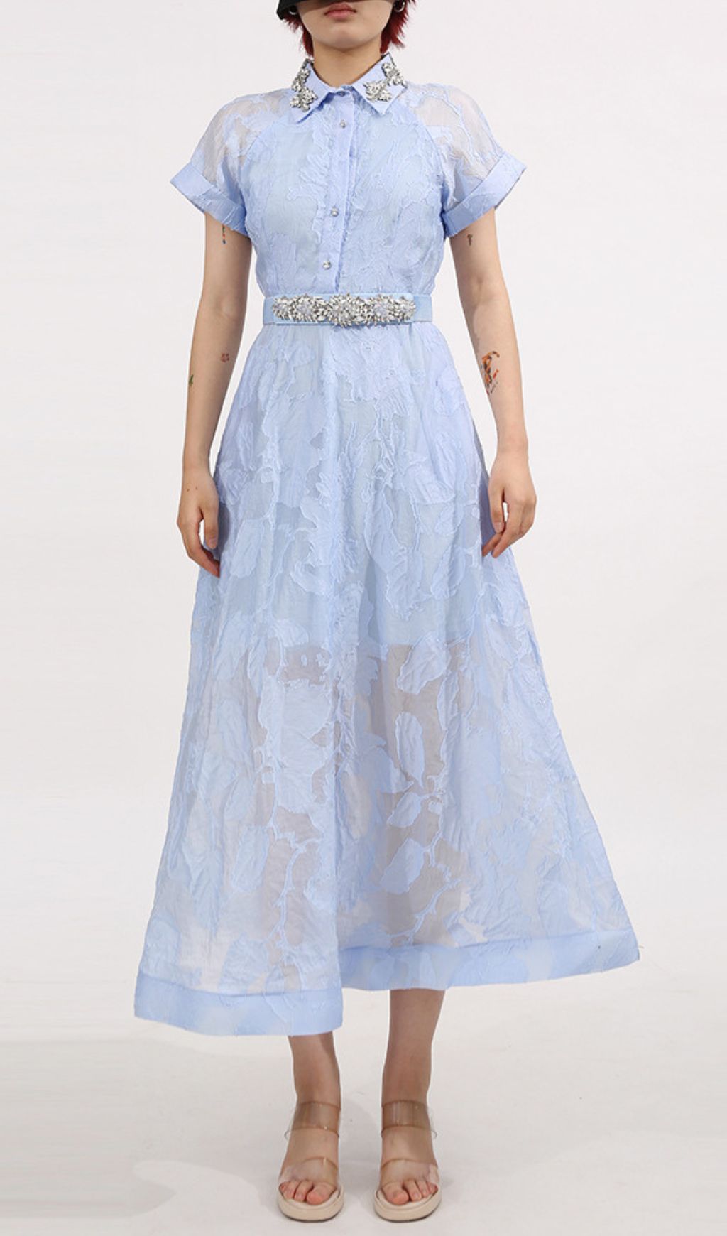 Finley Blue Crystal Embellished Midi Dress