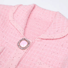Joanna Luxe Tweed-Inspired Knit Mini Dress