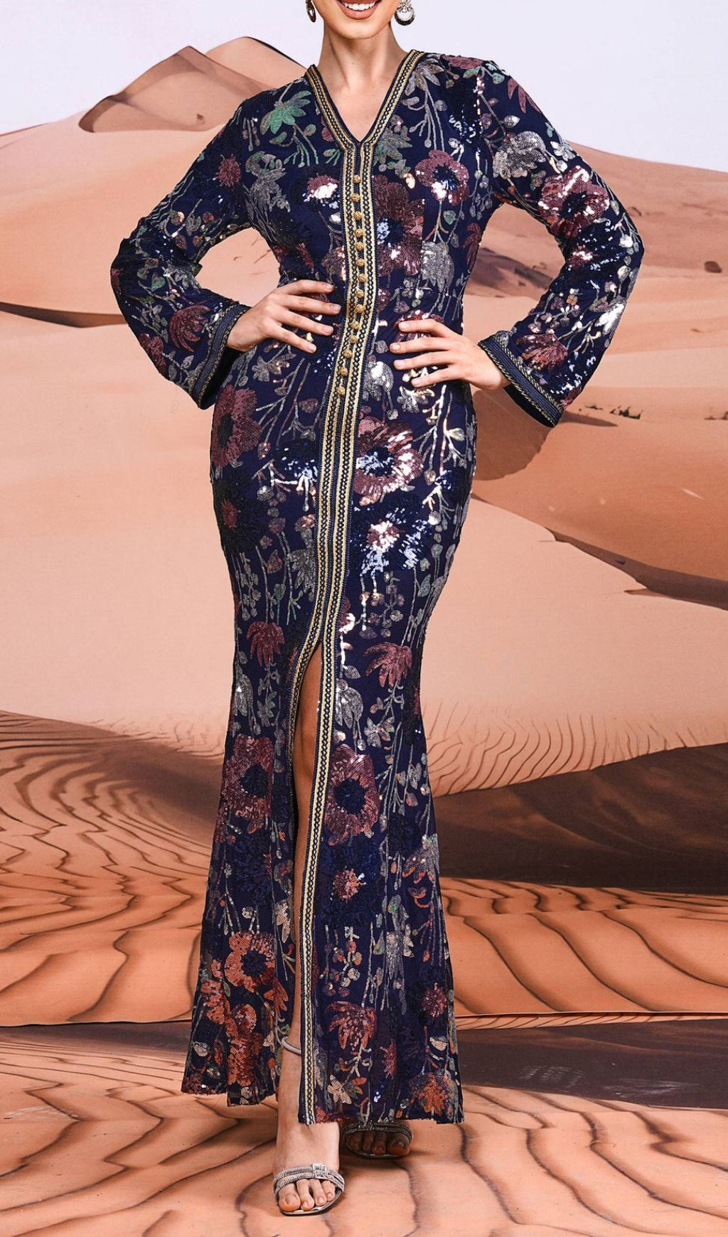 Cruella Floral Sequin Maxi Gown