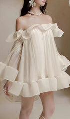 Jolie Ethereal Off-Shoulder Ruffle Mini Dress