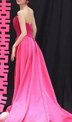 Barbra Pink Strapless Corset Maxi Dress
