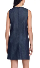 Glamorous Twiggy Rhinestone Denim Shift Dress