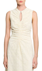 Chic Rhinestone Keyhole Lace Midi Dress