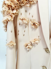 Boudewijn Floral Embellished Maxi Blazer Gown